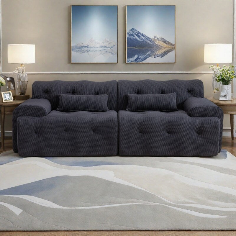 90 Foam Spring 2-Seater Sofa with No-Assembly Design