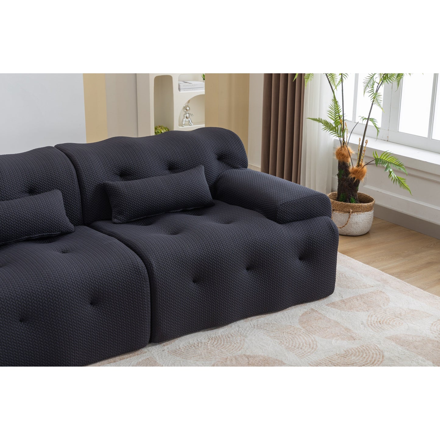90 Foam Spring 2-Seater Sofa with No-Assembly Design