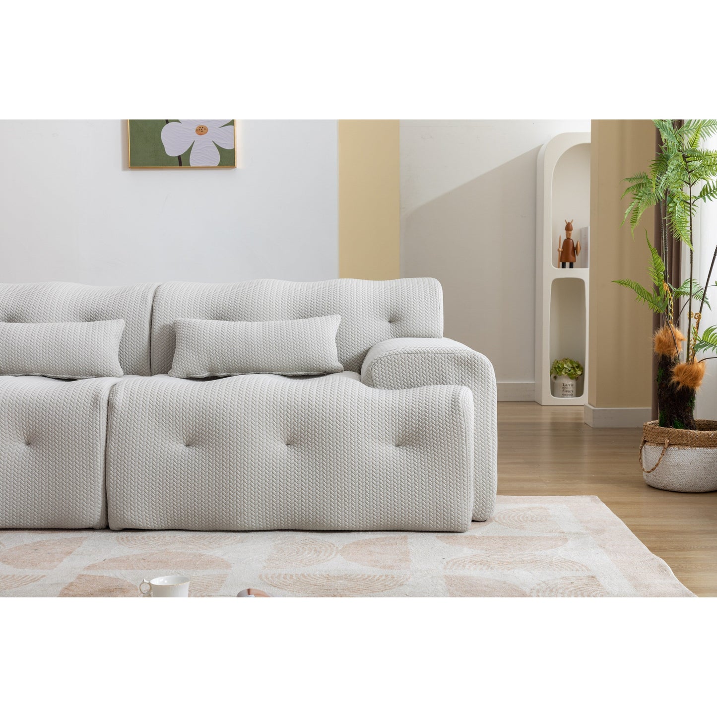 90 Foam Spring 2-Seater Sofa with No-Assembly Design