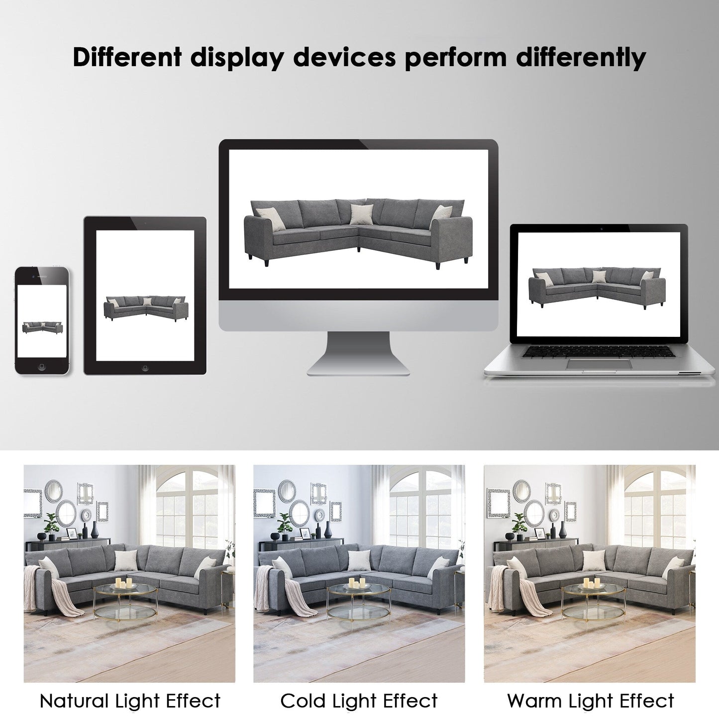 91*91 Modern Upholstered Living Room Sectional Sofa, L Shape Furniture Couch With 3 Pillows
