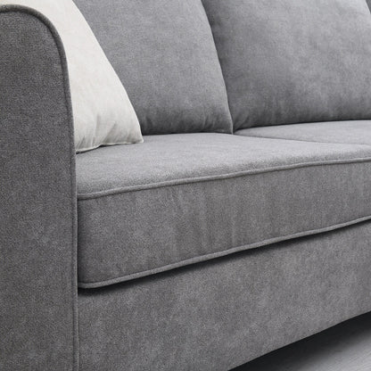 91*91 Modern Upholstered Living Room Sectional Sofa, L Shape Furniture Couch With 3 Pillows