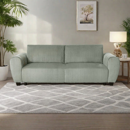 92.1Corduroy 3-Seater Sofa with 2-in-1 Convertible Design, Built-In Storage Compartments