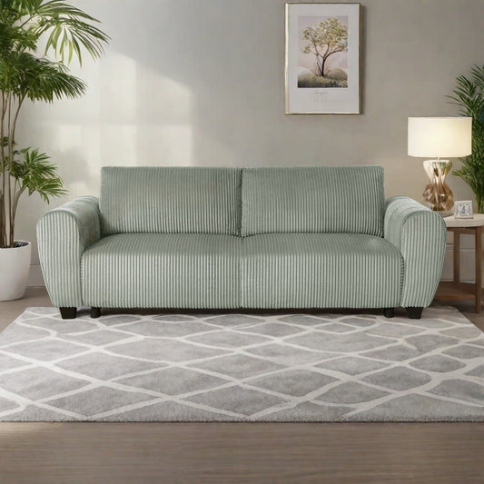 92.1Corduroy 3-Seater Sofa with 2-in-1 Convertible Design, Built-In Storage Compartments