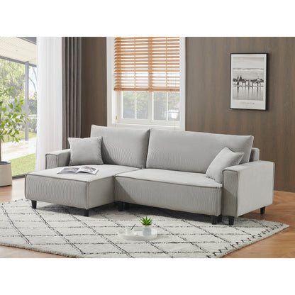 93-Inch Corduroy Sofa Bed with Two Pillows - Perfect for Small Living Rooms or Apartments