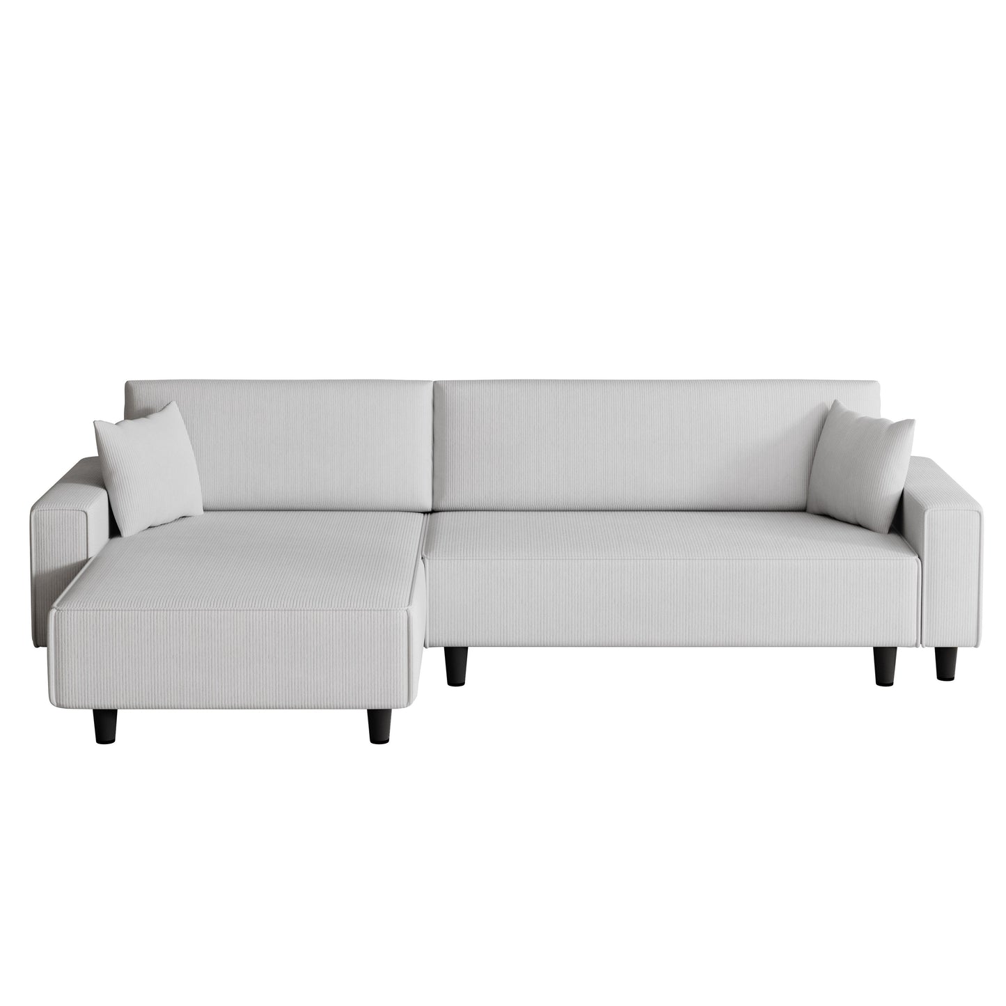 93-Inch Corduroy Sofa Bed with Two Pillows - Perfect for Small Living Rooms or Apartments