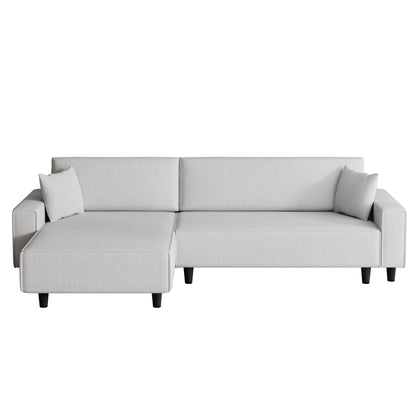 93-Inch Corduroy Sofa Bed with Two Pillows - Perfect for Small Living Rooms or Apartments