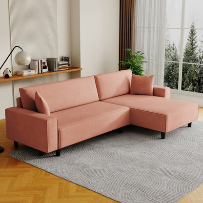 93-Inch Corduroy Sofa Bed with Two Pillows - Perfect for Small Living Rooms or Apartments