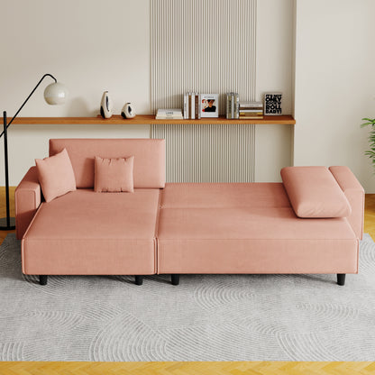 93-Inch Corduroy Sofa Bed with Two Pillows - Perfect for Small Living Rooms or Apartments