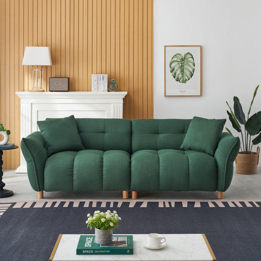93.70 Inches Long, Teddy Sofa Fabric,With Two Matching Pillows And Three Spacious And Comfortable Seats