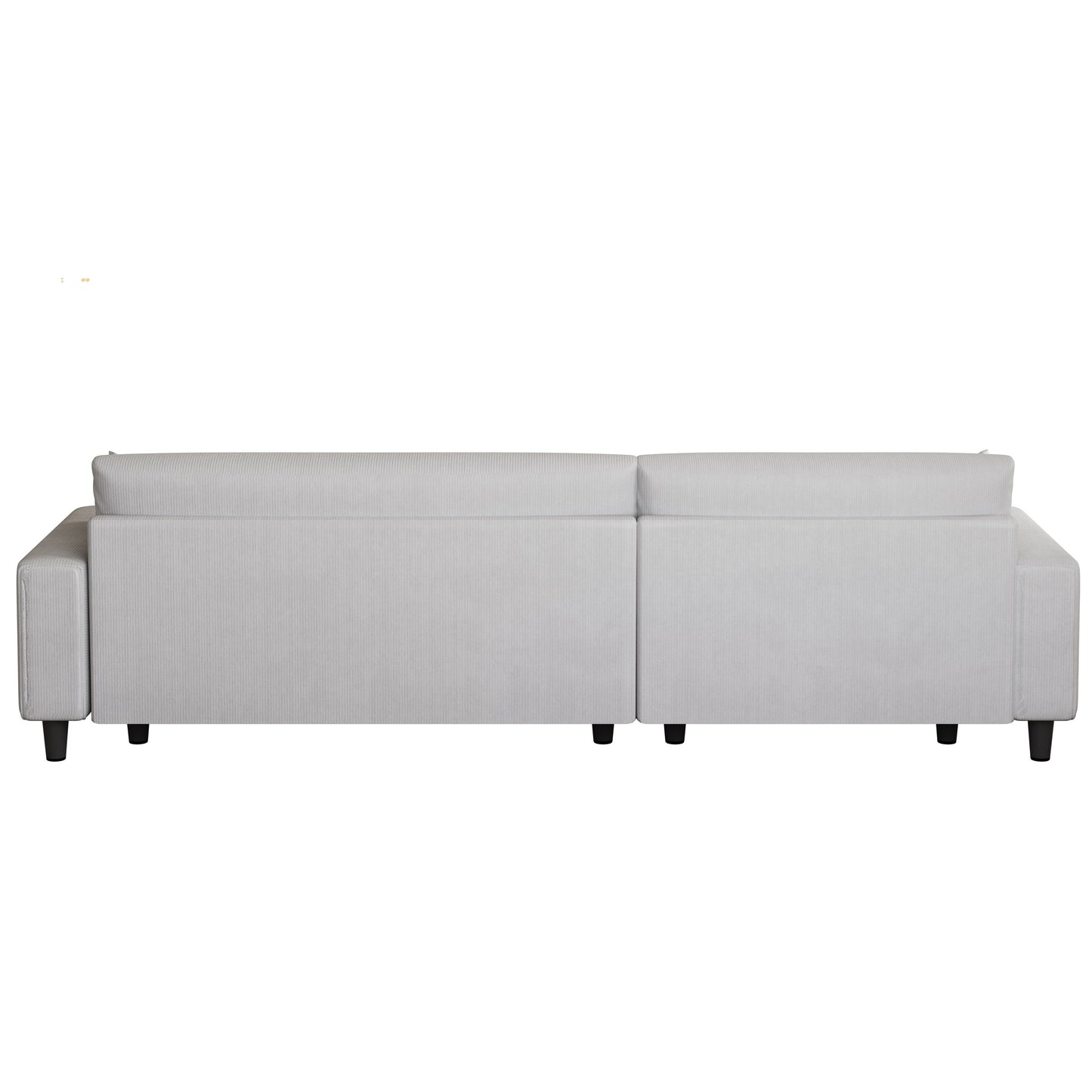 93'' Corduroy Convertible 3-Seater Sofa Bed with Adjustable Chaise, Two Pillows, and Storage - Space-Saving Design