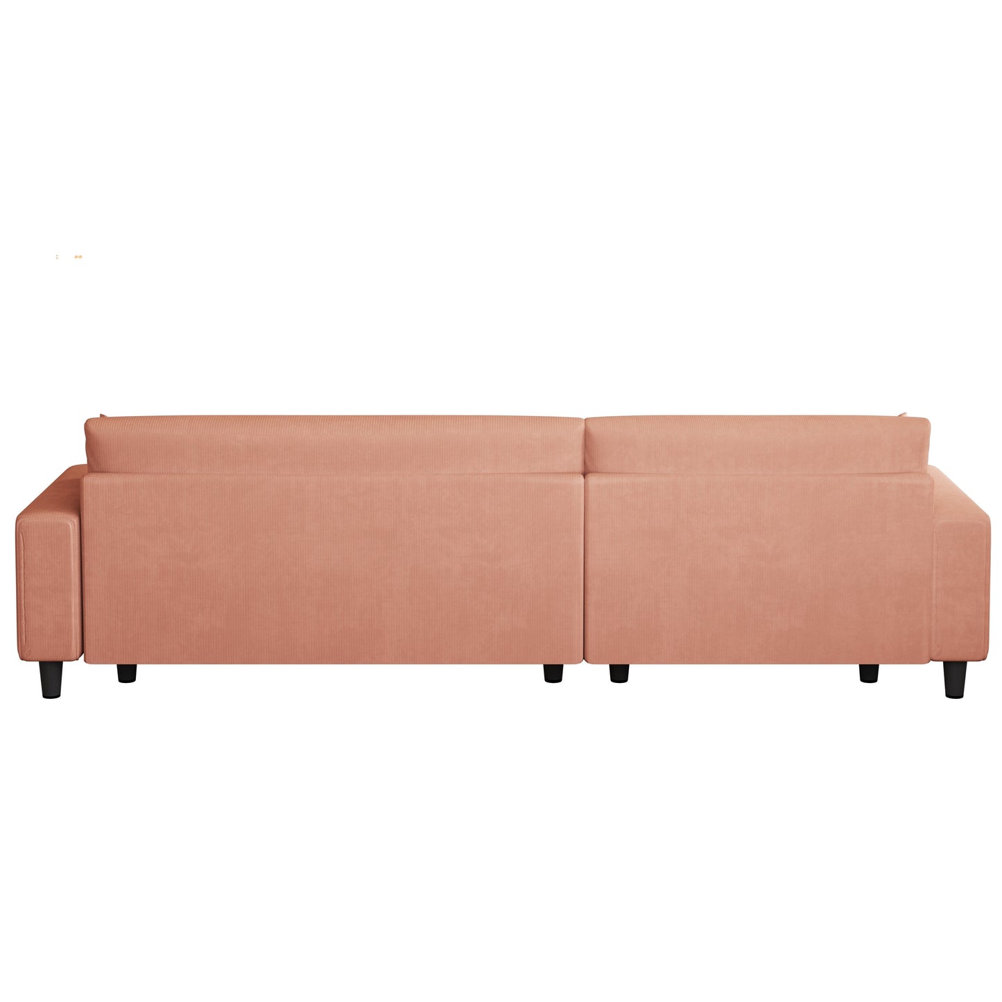 93'' Corduroy Convertible 3-Seater Sofa Bed with Adjustable Chaise, Two Pillows, and Storage - Space-Saving Design