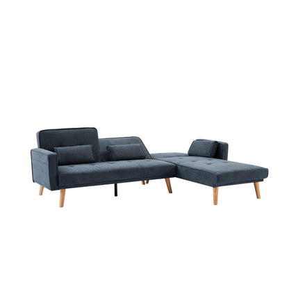 94.5'' Linen Convertible Sectional Sofa with Right Chaise, Storage Organizer, and Foam Cushions
