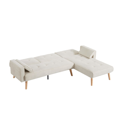 94.5'' Linen L-Shaped Convertible Sofa with Storage