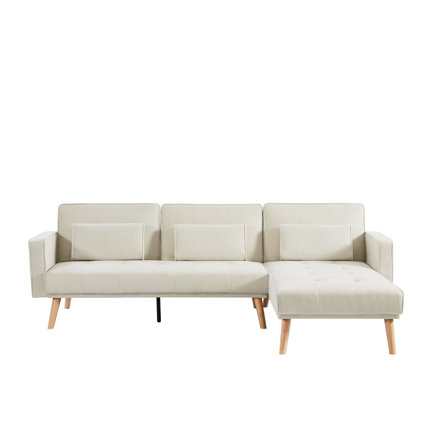 94.5'' Linen L-Shaped Convertible Sofa with Storage