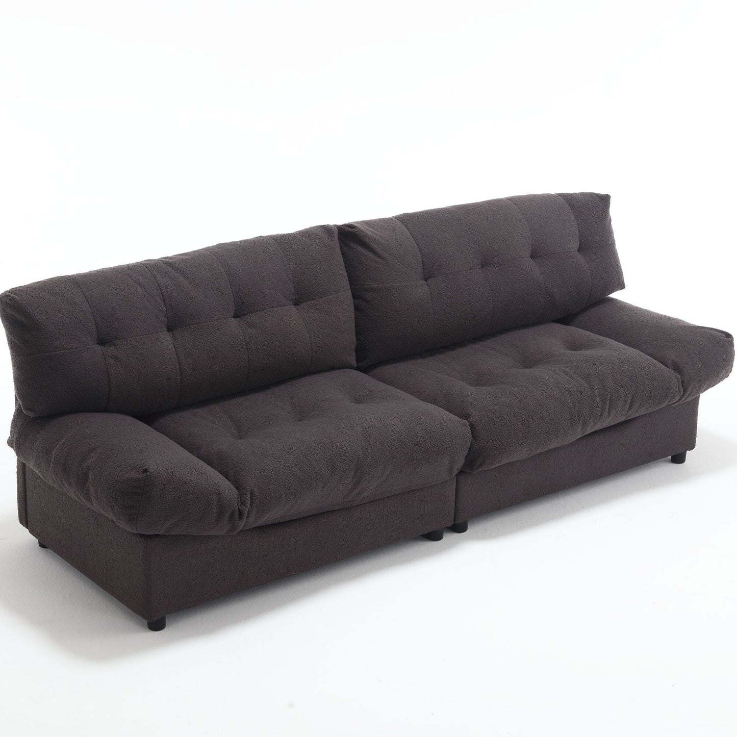 96.46'' Button-Tufted Fabric 2-Seater Sofa, Sturdy and Comfy Frame for Living Room
