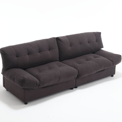 96.46'' Button-Tufted Fabric 2-Seater Sofa, Sturdy and Comfy Frame for Living Room