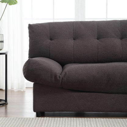 96.46'' Button-Tufted Fabric 2-Seater Sofa, Sturdy and Comfy Frame for Living Room