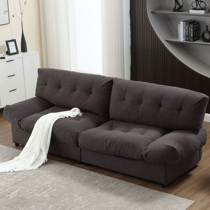 96.46'' Button-Tufted Fabric 2-Seater Sofa, Sturdy and Comfy Frame for Living Room