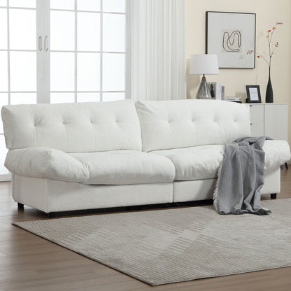 96.46'' Button-Tufted Fabric 2-Seater Sofa, Sturdy and Comfy Frame for Living Room