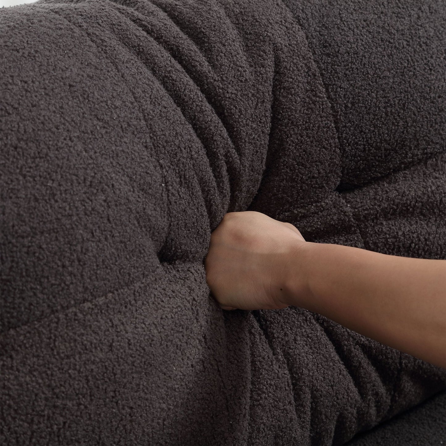 96.46'' Fabric 2 Seater Sofa Couch with Comfy Padded Design and Cloud Style, Plastic Feet, for Living Room and Apartment