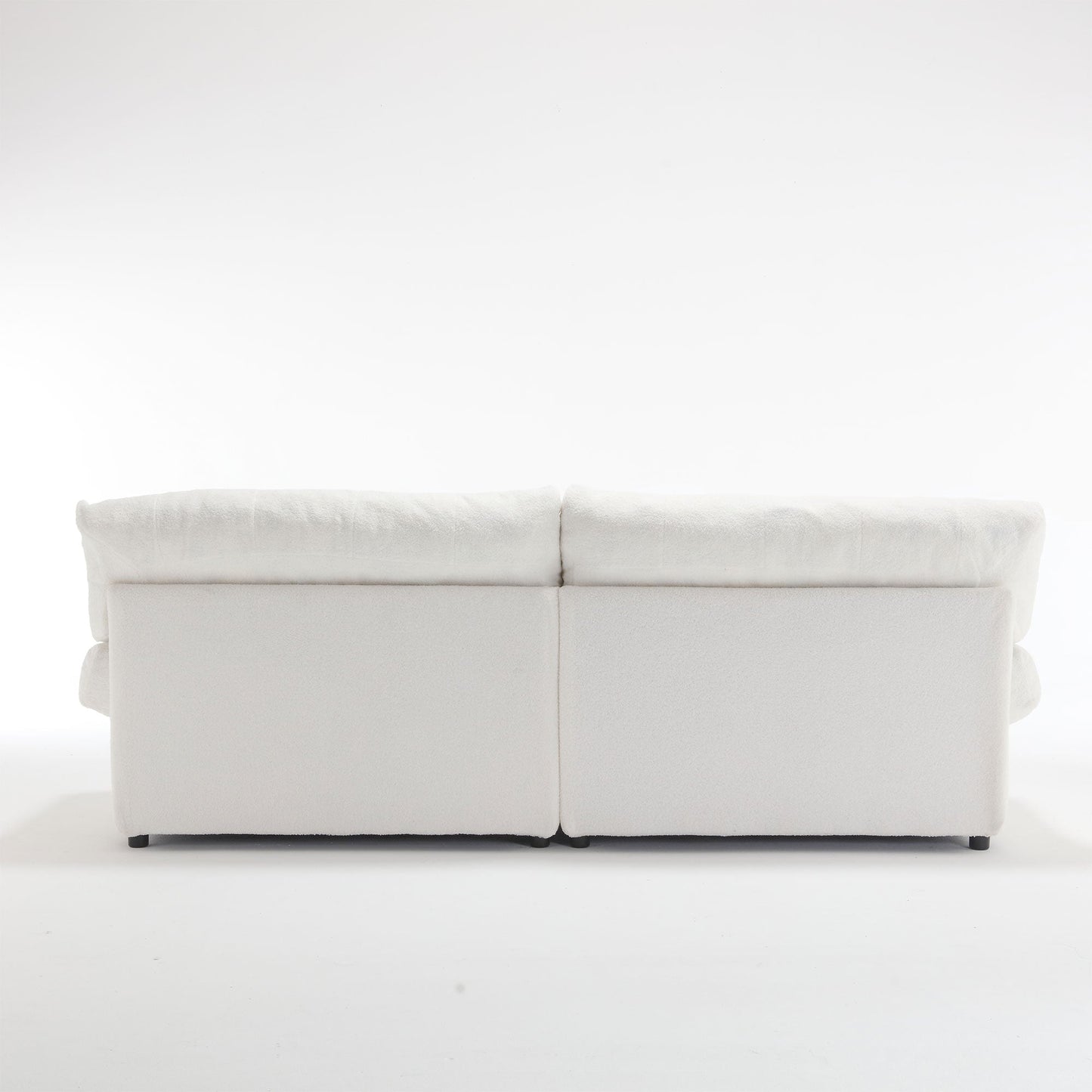 96.46'' Fabric 2 Seater Sofa Couch with Comfy Padded Design and Cloud Style, Plastic Feet, for Living Room and Apartment