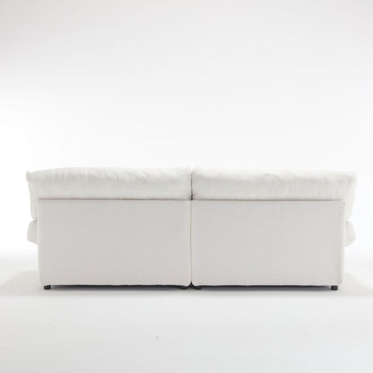 96.46'' Fabric 2 Seater Sofa Couch with Comfy Padded Design and Cloud Style, Plastic Feet, for Living Room and Apartment