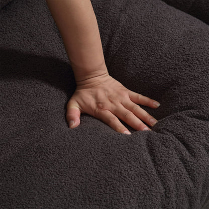 96.46'' Fabric 2 Seater Sofa Couch with Comfy Padded Design and Cloud Style, Plastic Feet, for Living Room and Apartment