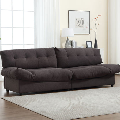 96.46'' Fabric 2 Seater Sofa Couch with Comfy Padded Design and Cloud Style, Plastic Feet, for Living Room and Apartment
