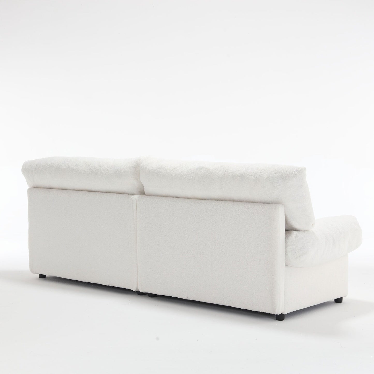 96.46'' Fabric 2 Seater Sofa Couch with Comfy Padded Design and Cloud Style, Plastic Feet, for Living Room and Apartment