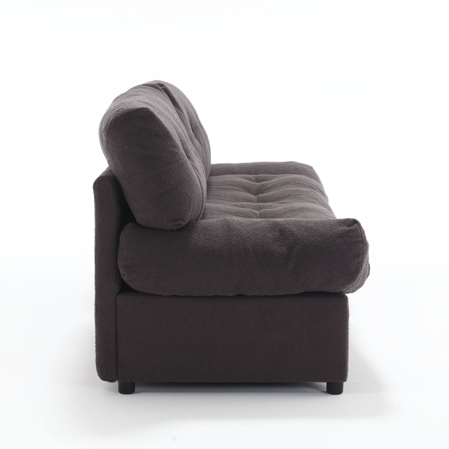 96.46'' Fabric 2 Seater Sofa Couch with Comfy Padded Design and Cloud Style, Plastic Feet, for Living Room and Apartment
