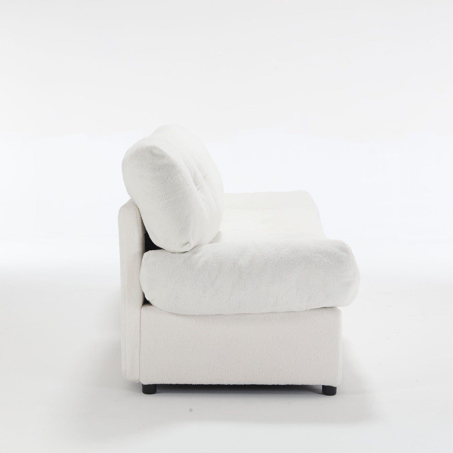 96.46'' Fabric 2 Seater Sofa Couch with Comfy Padded Design and Cloud Style, Plastic Feet, for Living Room and Apartment