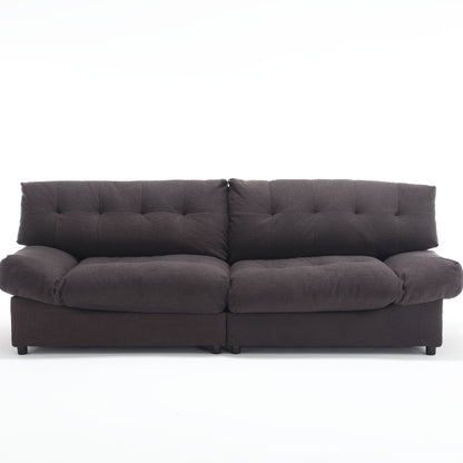 96.46'' Fabric 2 Seater Sofa Couch with Comfy Padded Design and Cloud Style, Plastic Feet, for Living Room and Apartment
