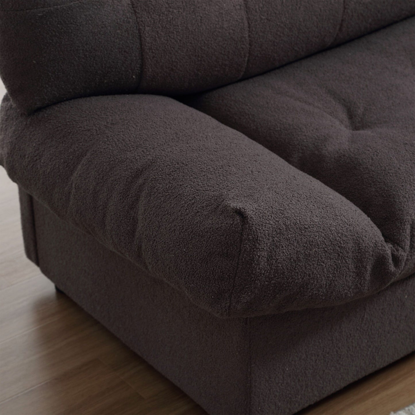 96.46'' Fabric 2 Seater Sofa Couch with Comfy Padded Design and Cloud Style, Plastic Feet, for Living Room and Apartment