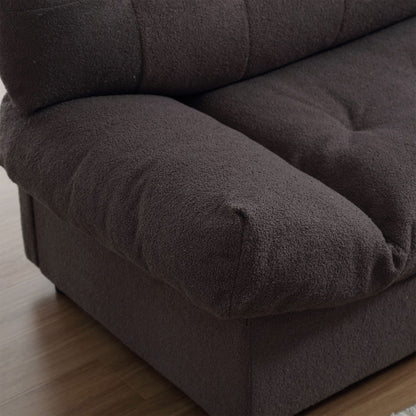 96.46'' Fabric 2 Seater Sofa Couch with Comfy Padded Design and Cloud Style, Plastic Feet, for Living Room and Apartment