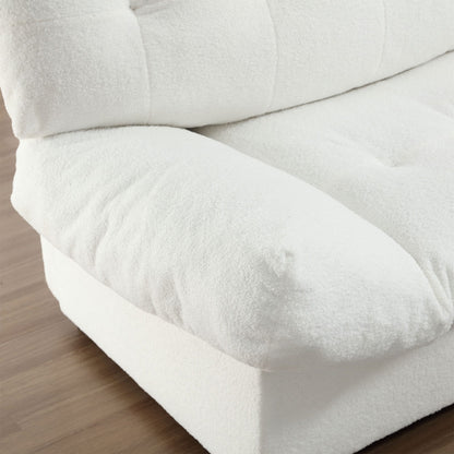 96.46'' Fabric 2 Seater Sofa Couch with Comfy Padded Design and Cloud Style, Plastic Feet, for Living Room and Apartment