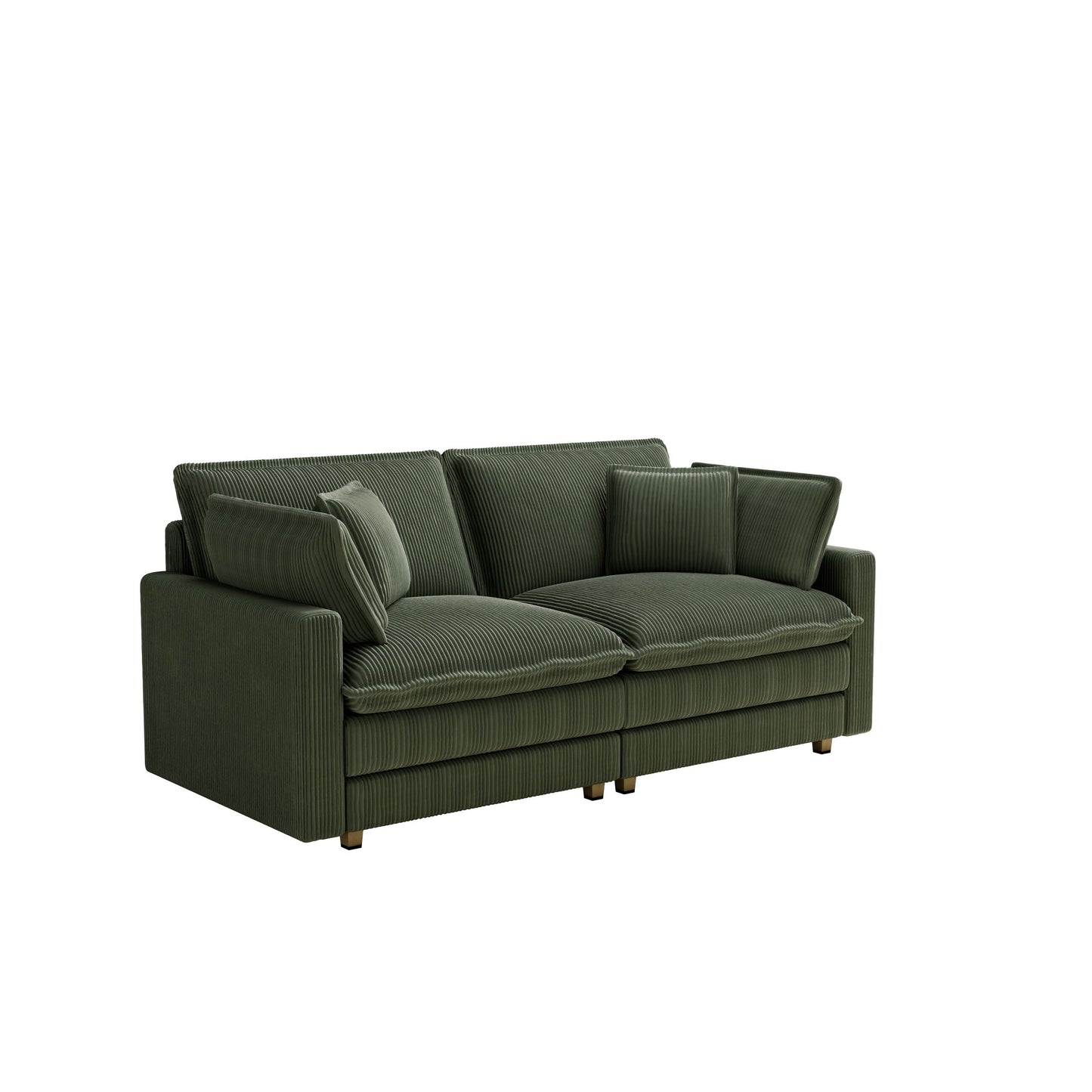 96 Corduroy Modern Classic 3-Seater Sofa - Deep Seat,With 4 Pillow For Living Room