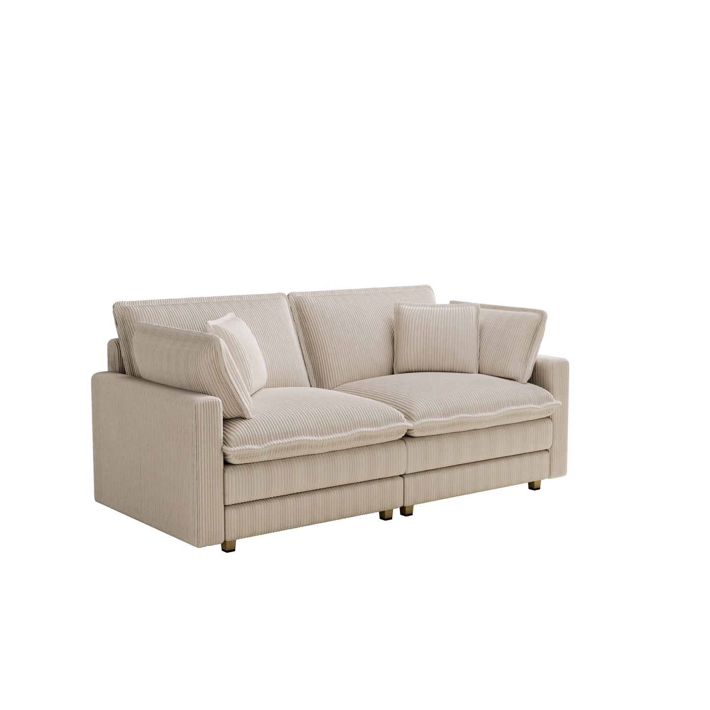 96 Corduroy Modern Classic 3-Seater Sofa - Deep Seat,With 4 Pillow For Living Room