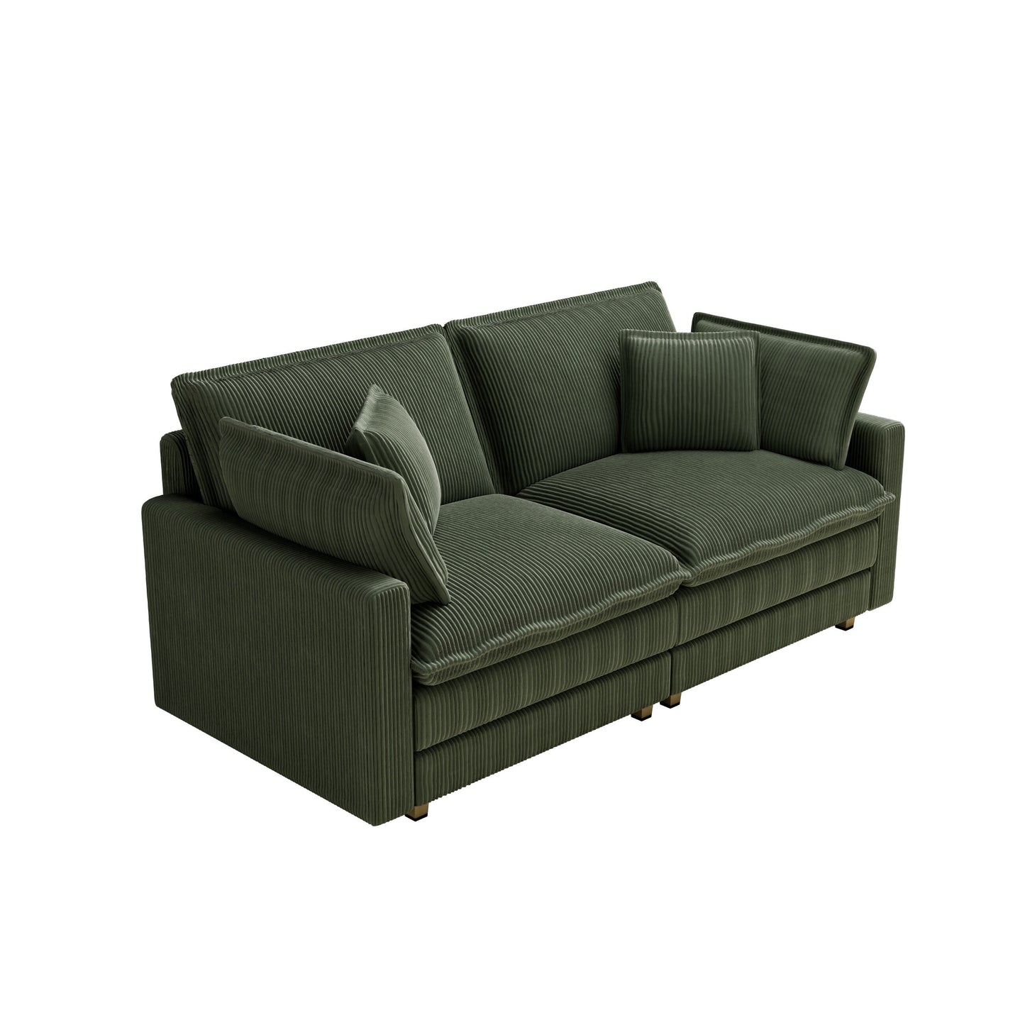 96 Corduroy Modern Classic 3-Seater Sofa - Deep Seat,With 4 Pillow For Living Room