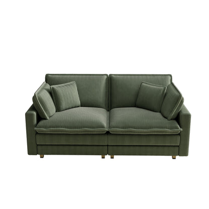 96 Corduroy Modern Classic 3-Seater Sofa - Deep Seat,With 4 Pillow For Living Room