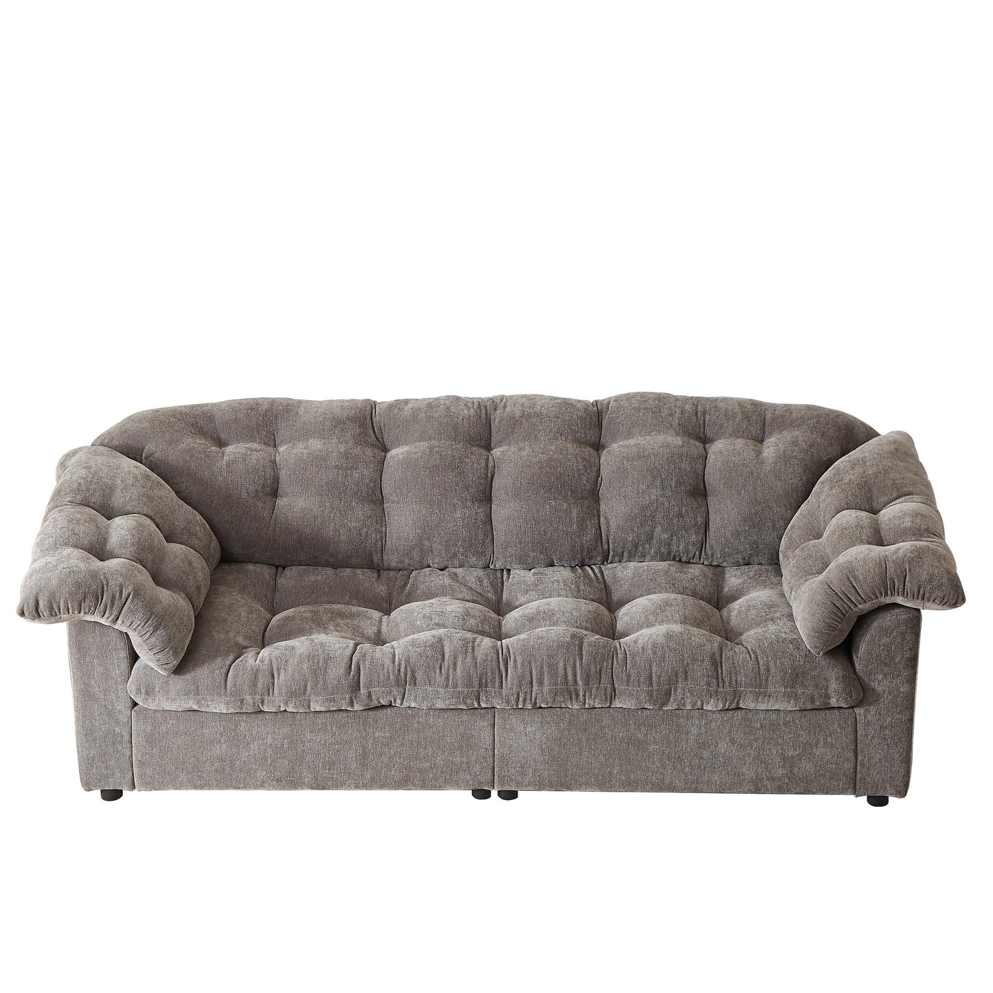 99.2 Fabric Modern Classic 3-Seater Sofa, Solid Wood Frame & Plush Cloud Cushioning