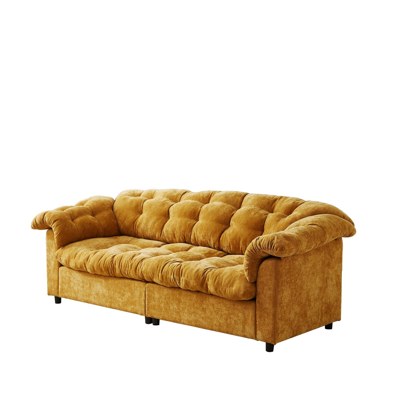 99.2 Fabric Modern Classic 3-Seater Sofa, Solid Wood Frame & Plush Cloud Cushioning