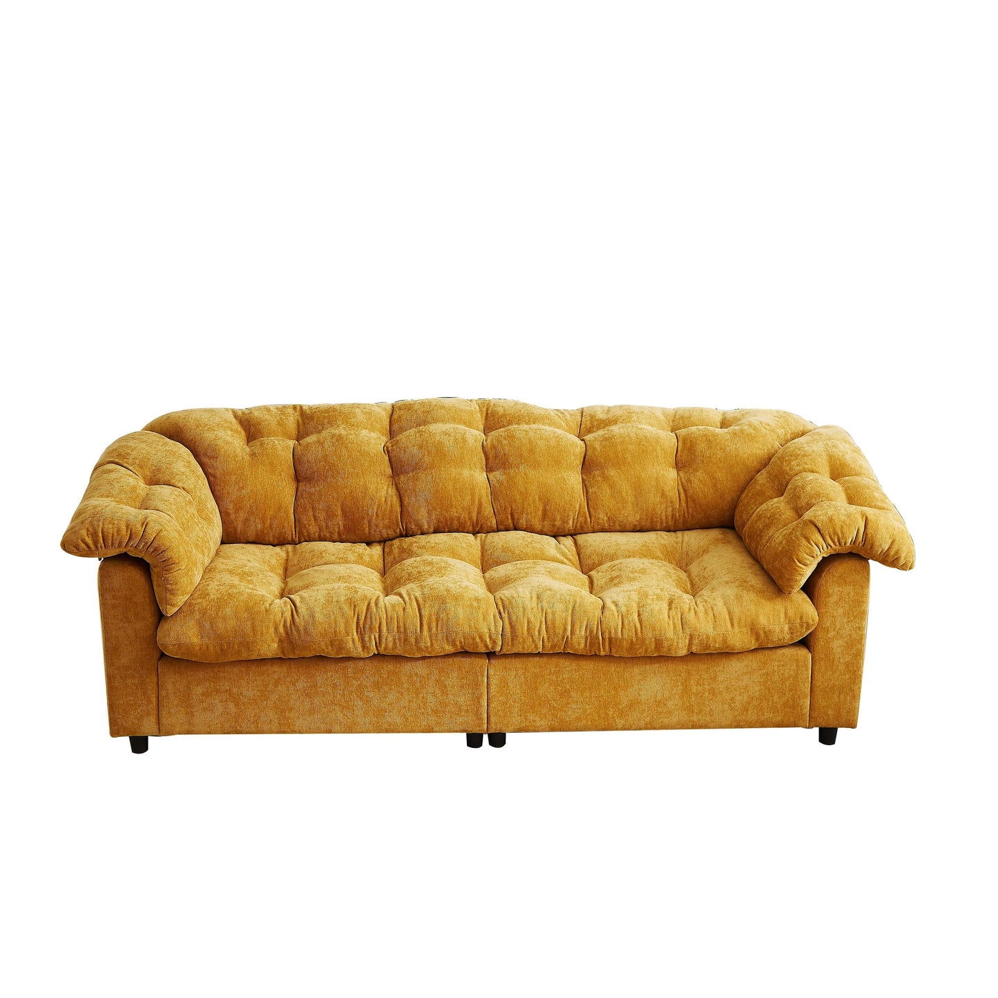 99.2 Fabric Modern Classic 3-Seater Sofa, Solid Wood Frame & Plush Cloud Cushioning