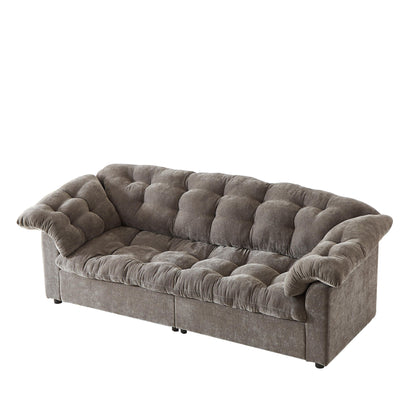 99.2 Fabric Modern Classic 3-Seater Sofa, Solid Wood Frame & Plush Cloud Cushioning