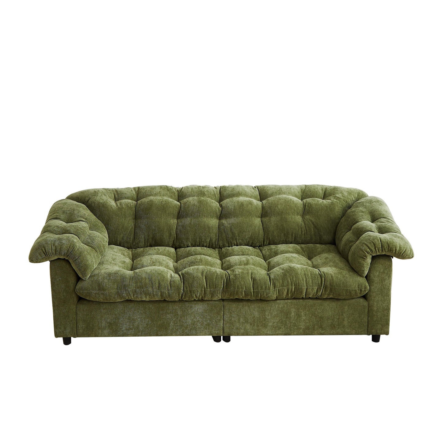 99.2 Fabric Modern Classic 3-Seater Sofa, Solid Wood Frame & Plush Cloud Cushioning