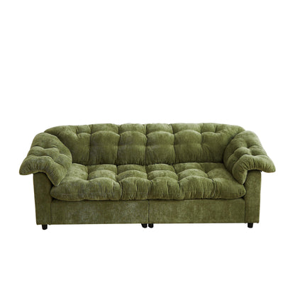 99.2 Fabric Modern Classic 3-Seater Sofa, Solid Wood Frame & Plush Cloud Cushioning