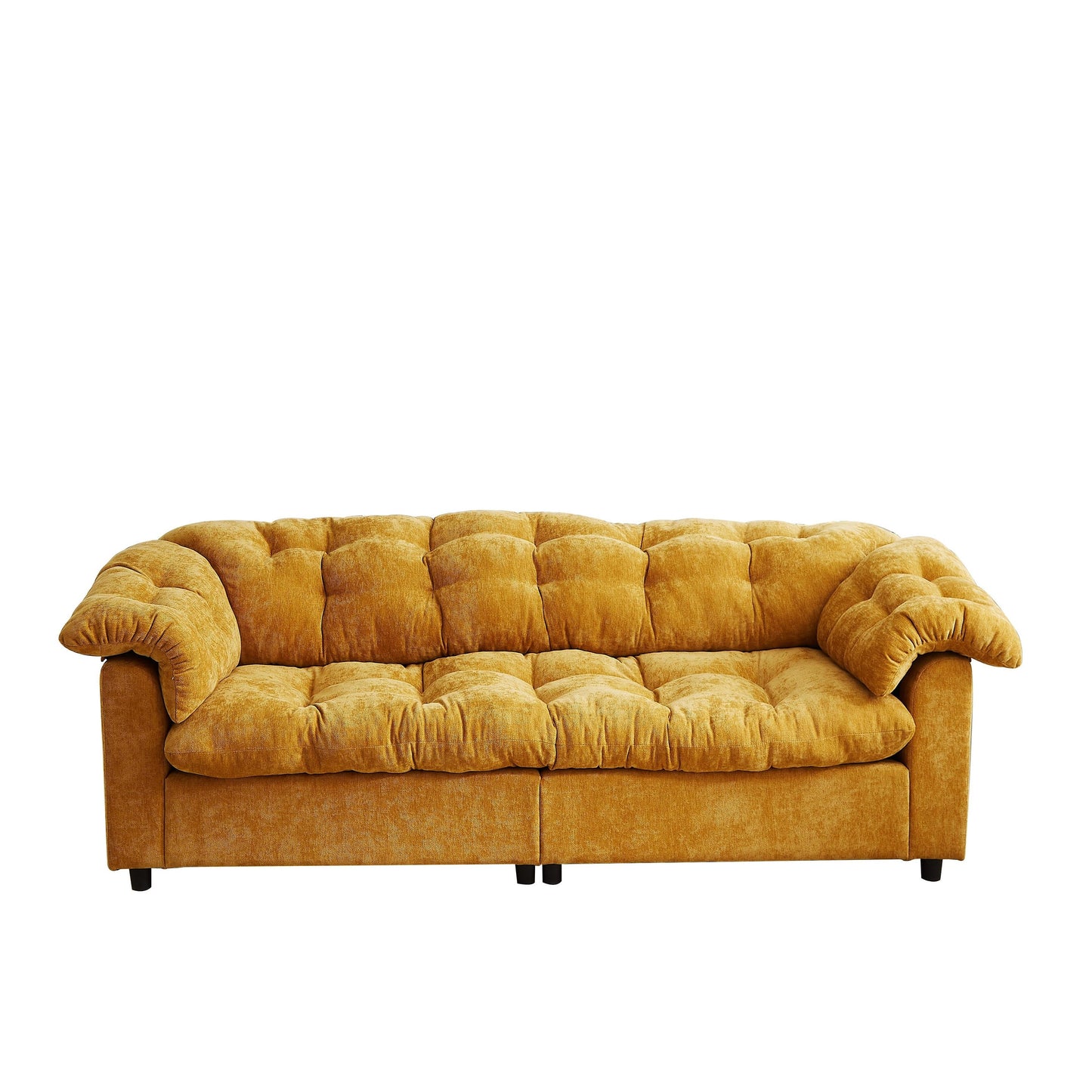 99.2 Fabric Modern Classic 3-Seater Sofa, Solid Wood Frame & Plush Cloud Cushioning