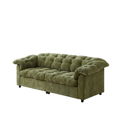 99.2 Fabric Modern Classic 3-Seater Sofa, Solid Wood Frame & Plush Cloud Cushioning