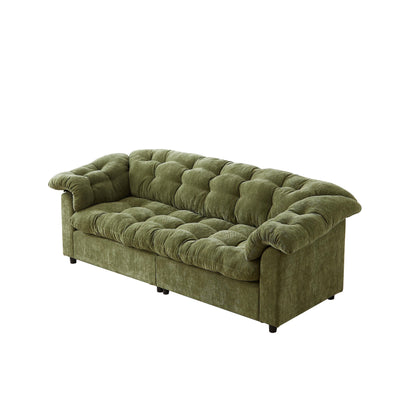 99.2 Fabric Modern Classic 3-Seater Sofa, Solid Wood Frame & Plush Cloud Cushioning