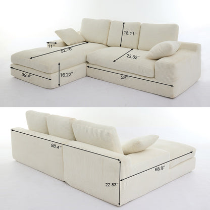 99*69 Modular Sectional Living Room Sofa Set, Upholstered Sleeper Sofa For Living Room,Bedroom,2 Pc Free Combination