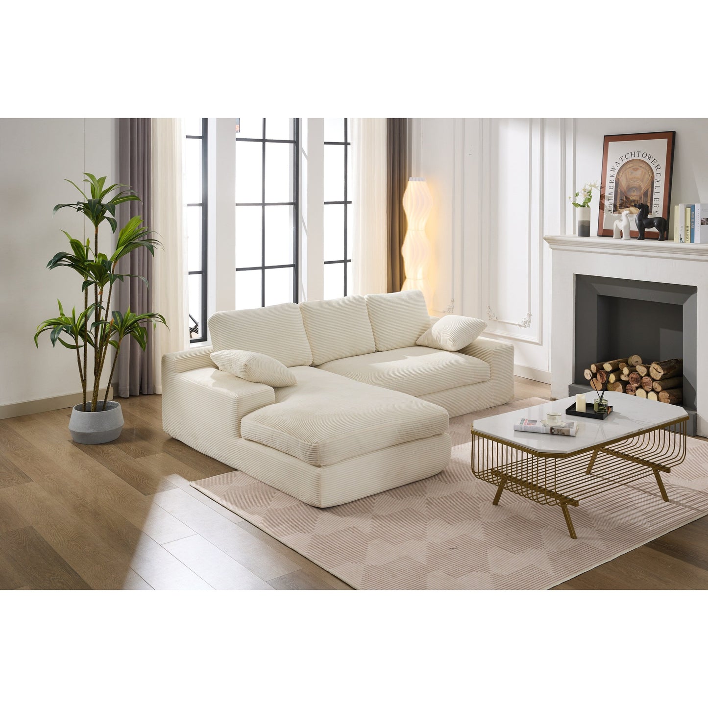 99*69 Modular Sectional Living Room Sofa Set, Upholstered Sleeper Sofa For Living Room,Bedroom,2 Pc Free Combination